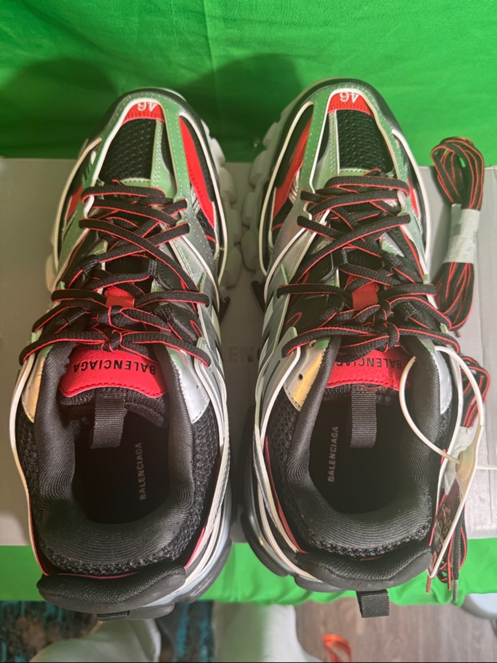 New! Balenciaga Track Sneaker in a "Black Red Silver" - Picture 3 of 9